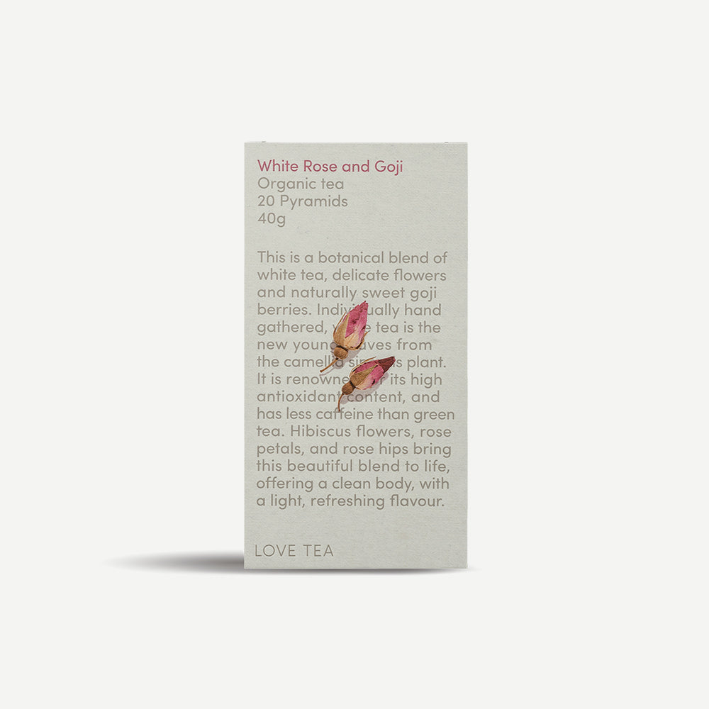 White Rose and Goji Pyramid Tea Bags