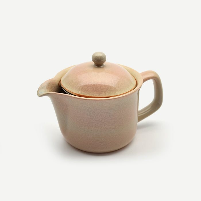 Tea Pot Peach Crackle